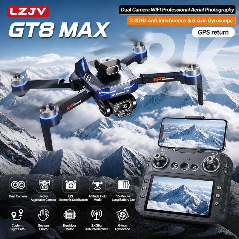 Drone Gps Module - GT8 Max Opvouwbare Drone 8K HD