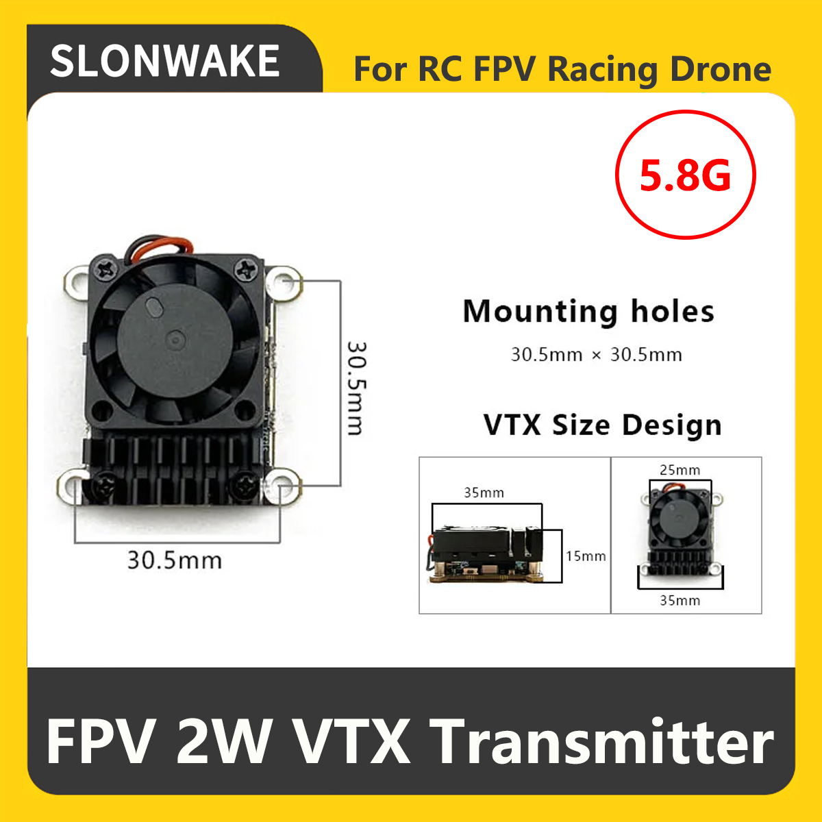 SLONWAKE 5.8G 2000mW FPV VTX Z - Drone Frame recensie en prijs